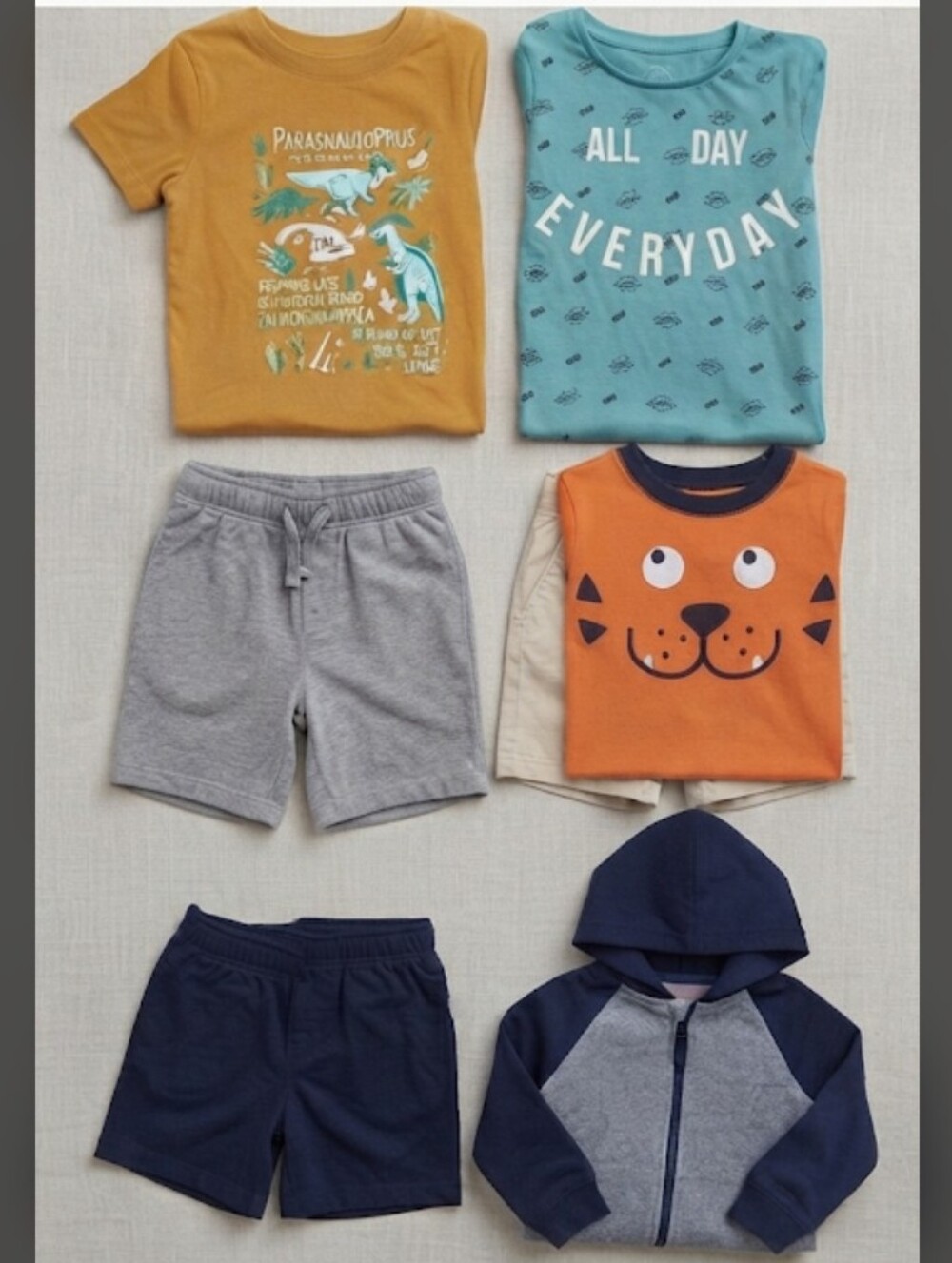 3T Boys' Mix & Match. Three Pairs Of New Shorts, 1 New Gold Top & New Jacket